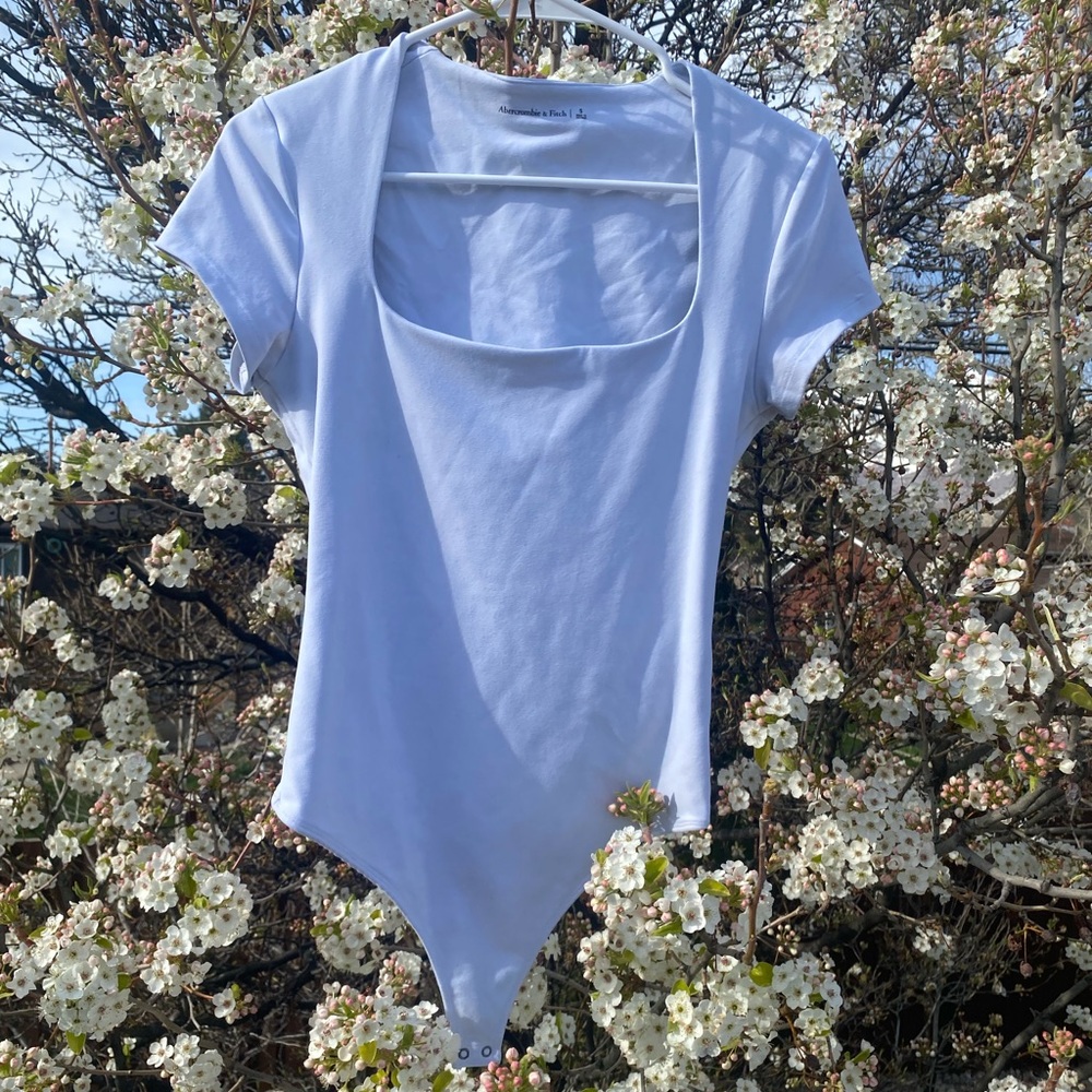 Abercrombie & Fitch White Cut-Out Bodysuit